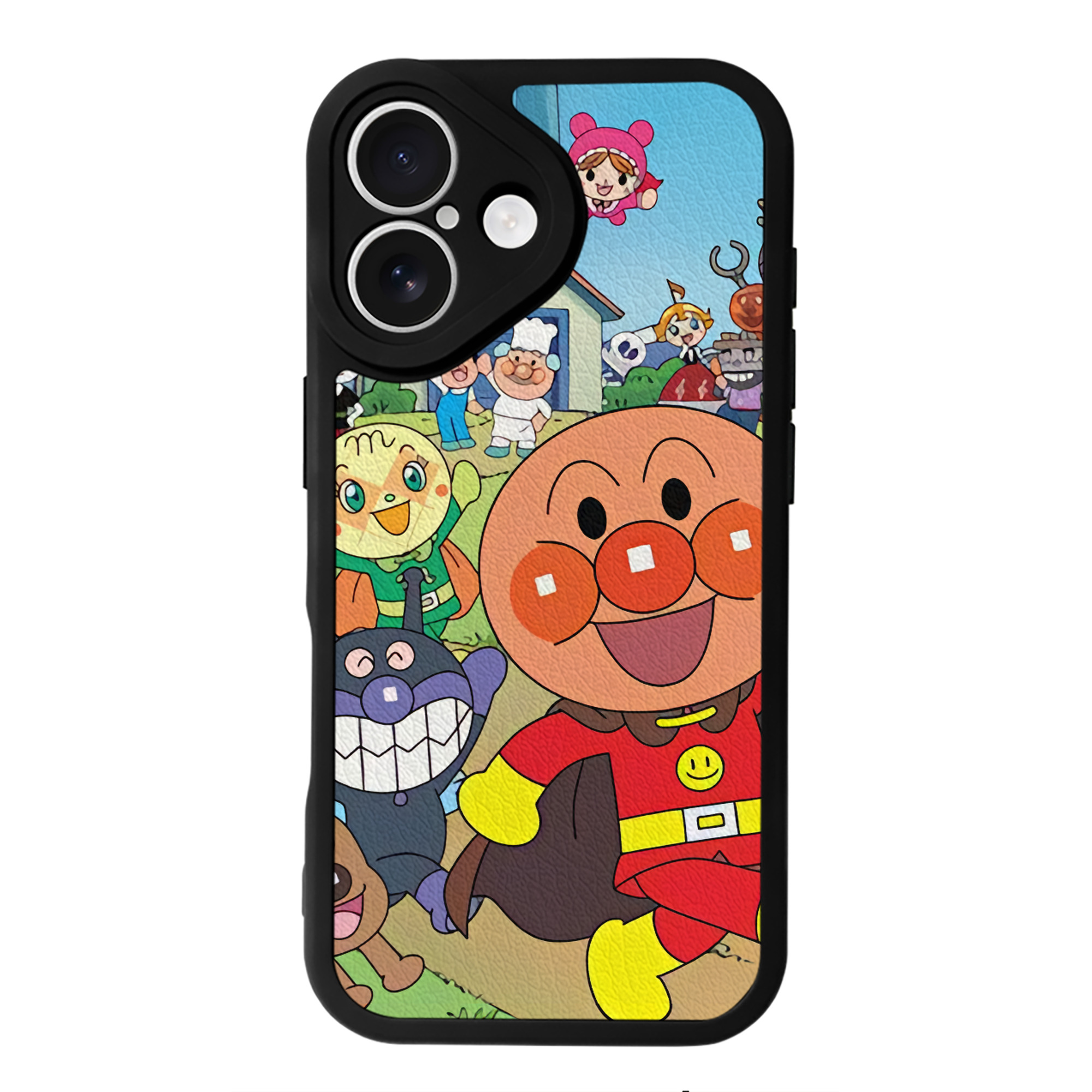 （画像用） アンパンマン Anpanman 【iPhone 16シリーズ対応】シリコンスマホケース（レザー調） 材質：シリコン